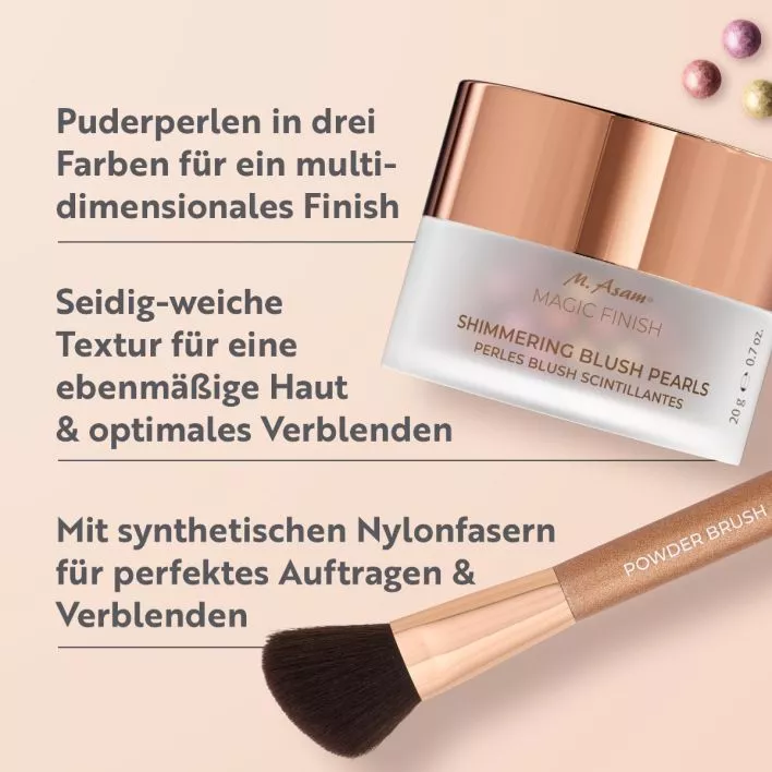 MAGIC FINISH Shimmering Blush Pearls Peachy Paradise & Mini Powder Brush Set