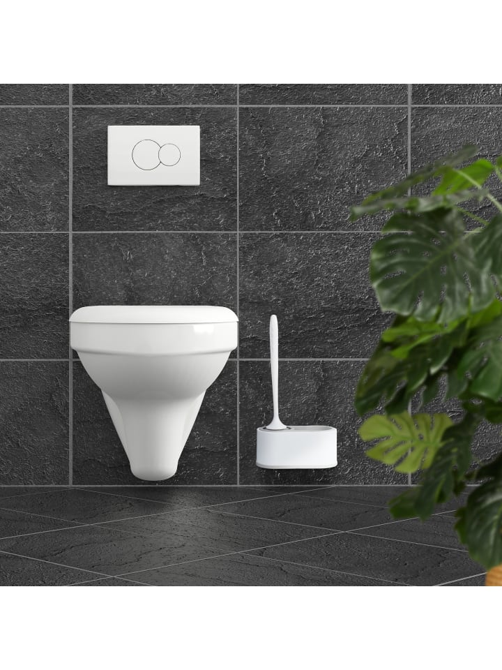 relaxdays Toilettenbürste in Weiß/ Grau günstig kaufen onesize
