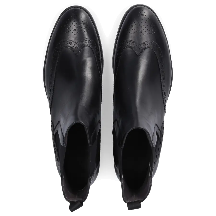 EN AVANT - Chelsea Boots TENDER Kalbsleder Lochmuster schwarz - schwarz