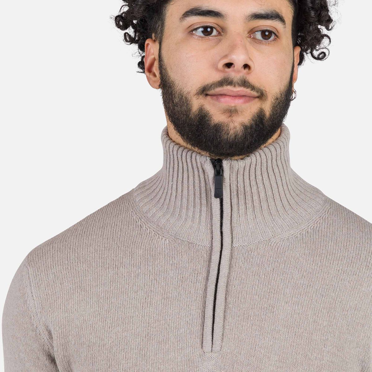 Herrenstrickpullover mit halblangem Reißverschluss Signature