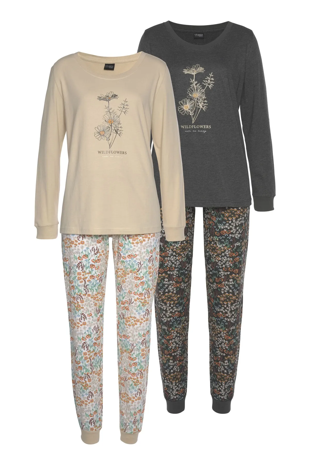 Vivance  Pyjama set - Beige - Geblümt