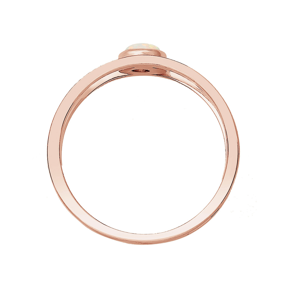 Elli Elli Bague Femmes Opale Synthétique à Double Sein en Argent Sterling 925 Bague