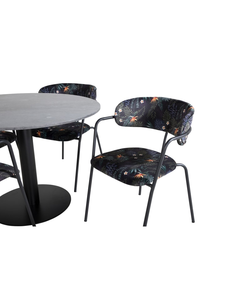 ebuy24 Essgruppe Estelle 68 (5-teilig) Schwarz 106 x 106 cm günstig kaufen onesize