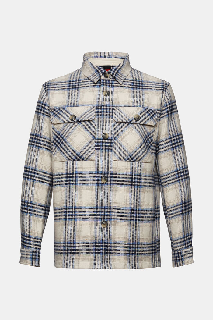 Kariertes Overshirt aus Wollmix