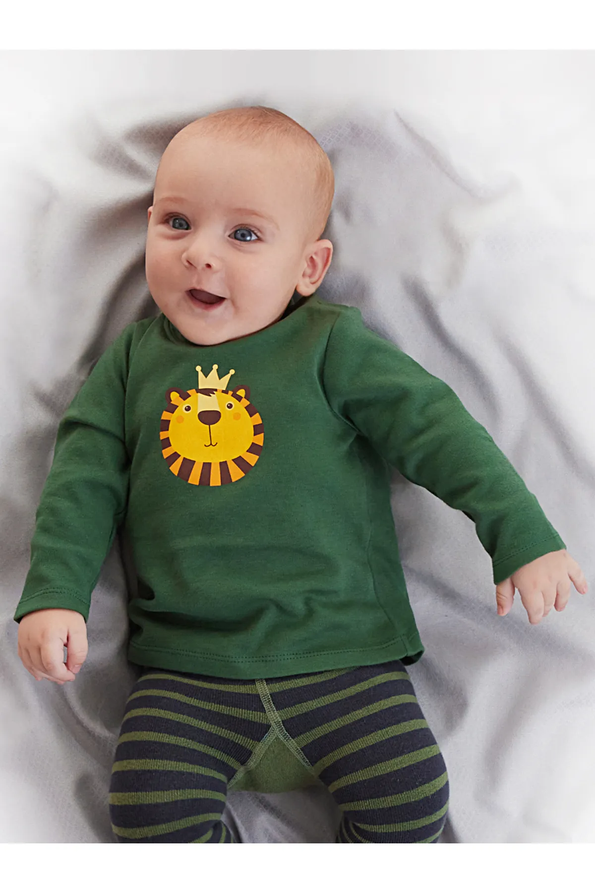 Denokids  Grünes T-Shirt mit Löwenmotiv für Jungen