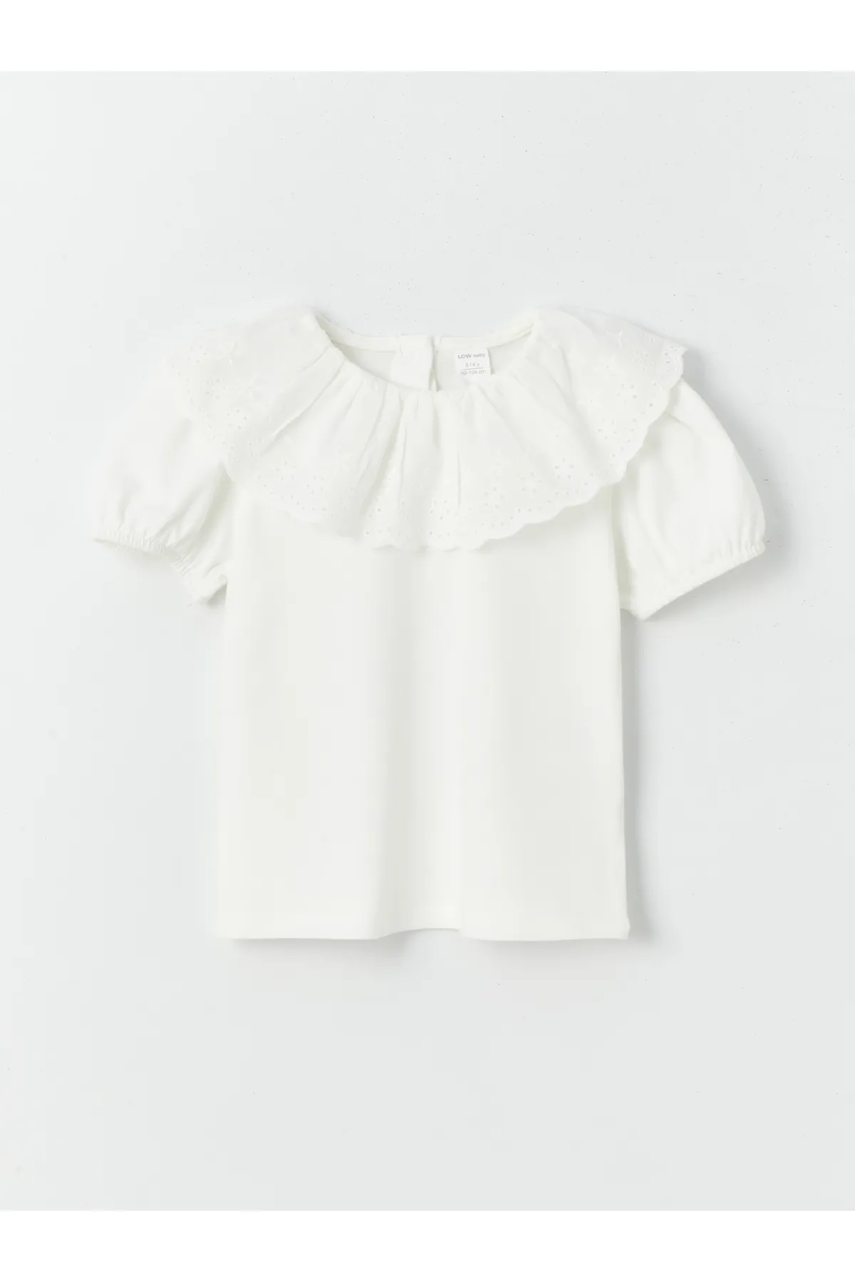 LC Waikiki  Kurzärmliges Baby-Mädchen-T-Shirt mit Rundhalsausschnitt und Stickerei