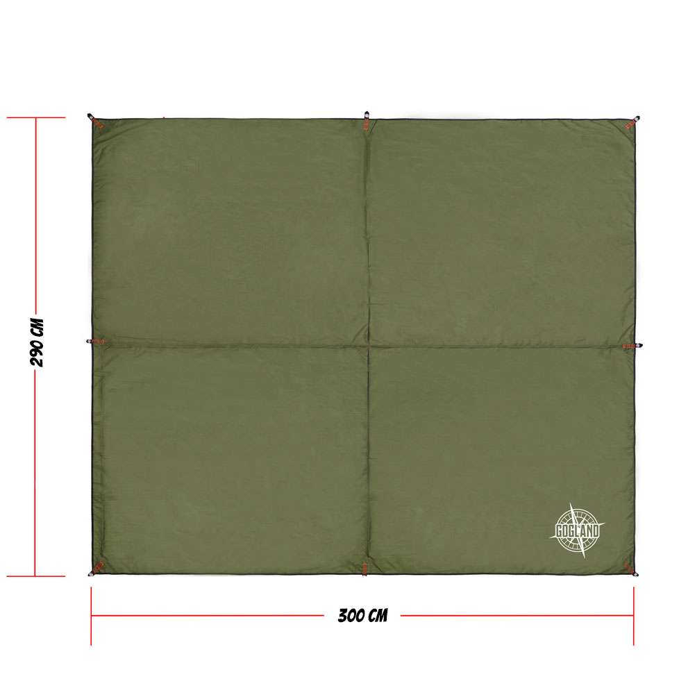 GOGLAND Outdoor UV-Schutz Tarp Zeltplane 300 x 290 cm grün