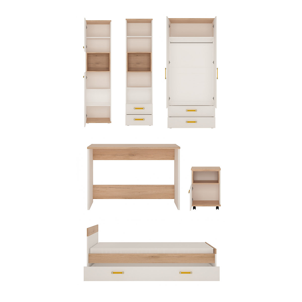 Jugendzimmer-Set Alex komplett 6-teilig