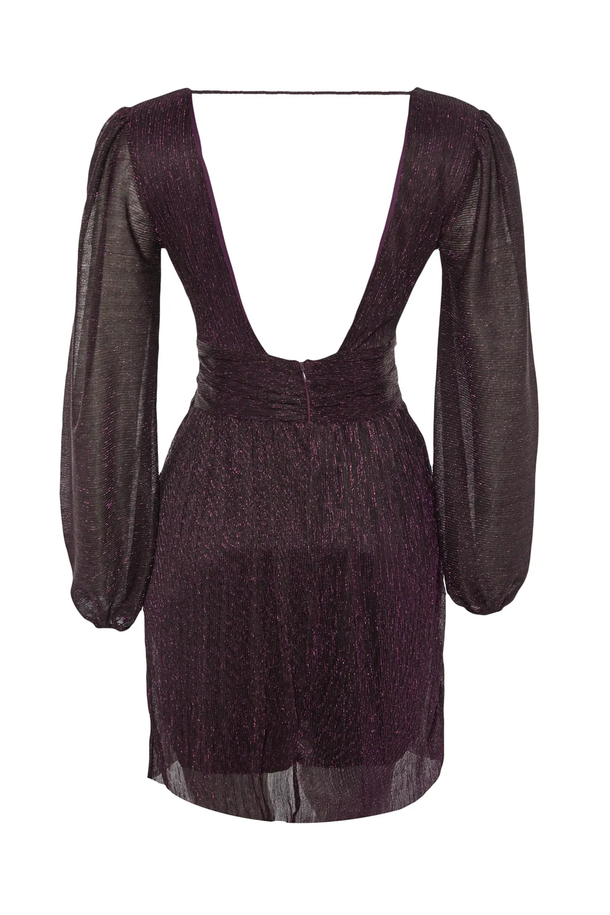Trendyol Collection  Detailliertes Abendkleid mit lila Ärmeln TPRAW23EL00301