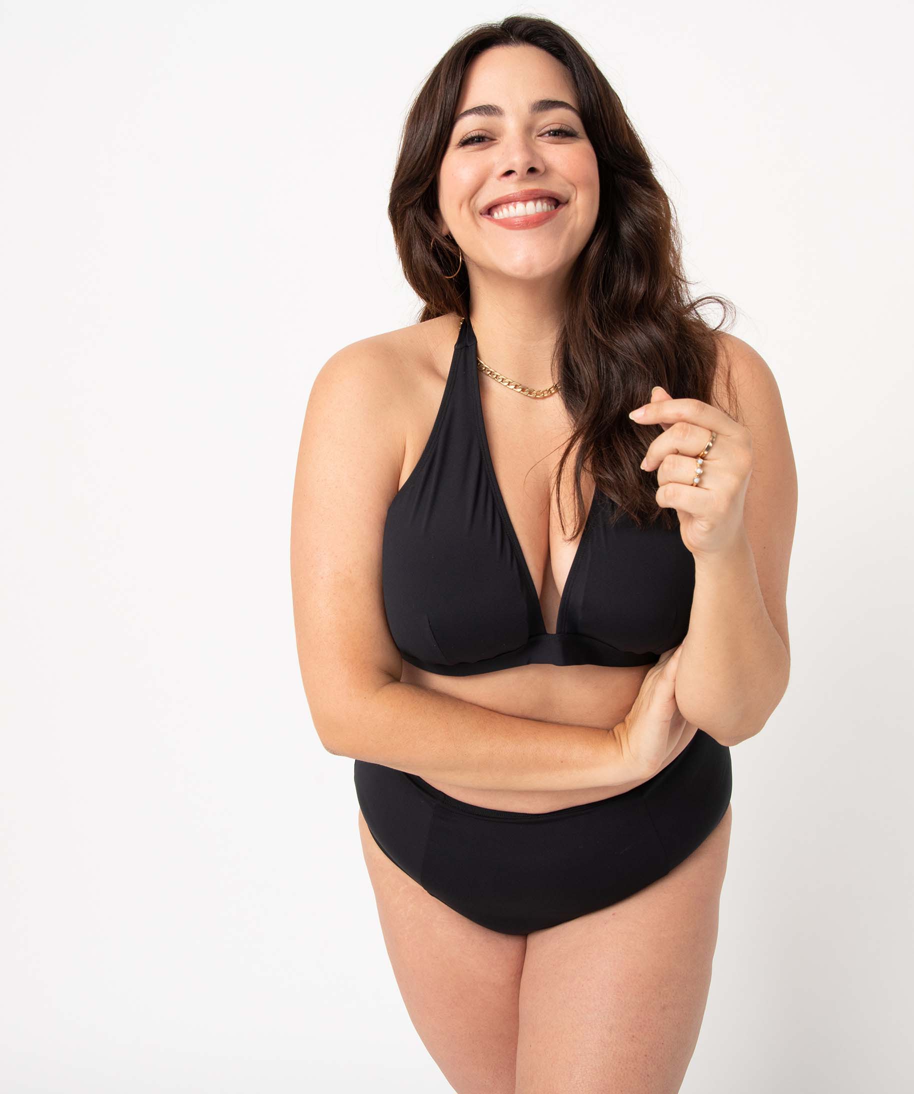 Haut de maillot de bain femme grande taille forme triangle f... noir | GEMO