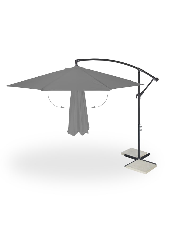 relaxdays Ampelschirm in Grau - Ø 300 cm günstig kaufen onesize