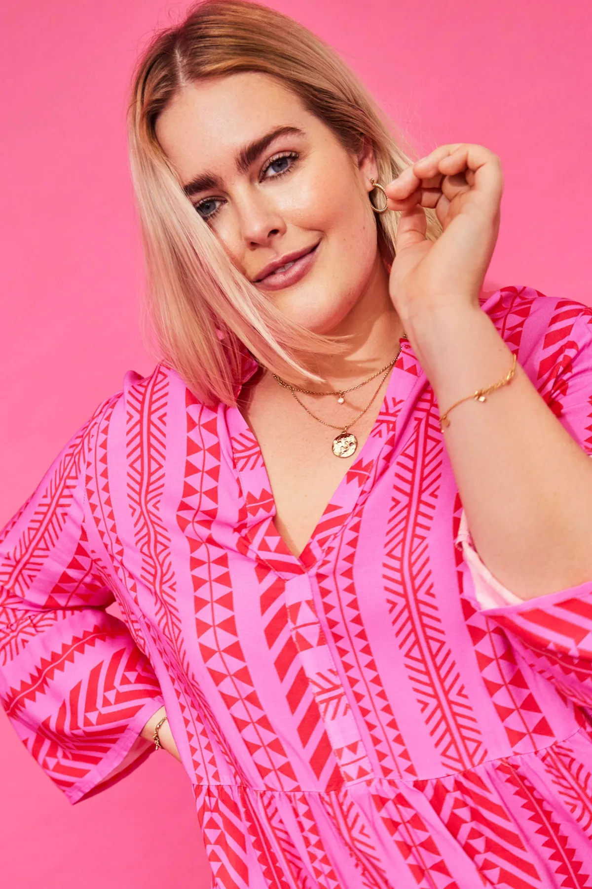 Only Carmakoma  Bluse - Rosa - Regular Fit
