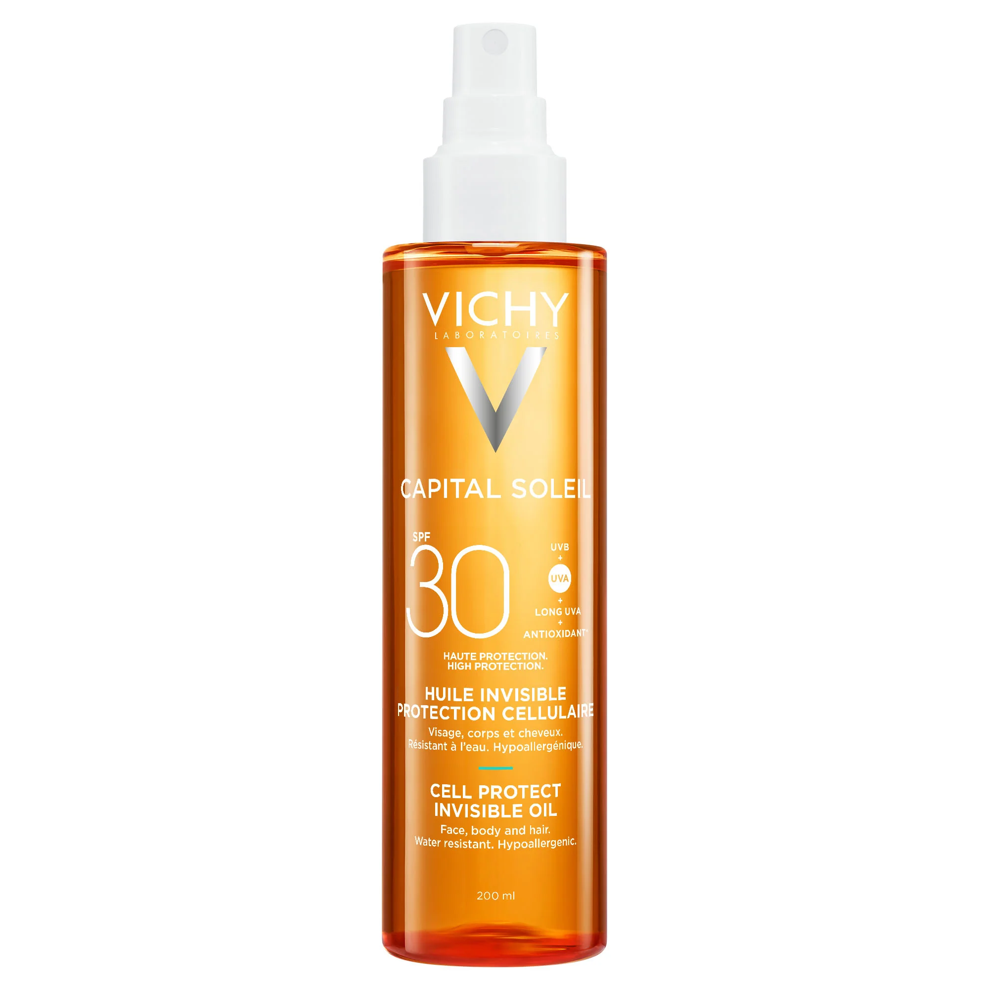 Capital Soleil Cell Protect Invisible Oil SPF30 - Visoko zaščitno olje za sončenje za telo, Visoko zaščitno olje za sončenje za obraz.
