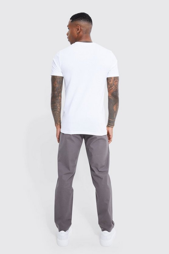 Strukturierte Slim-Fit Chino-Hose