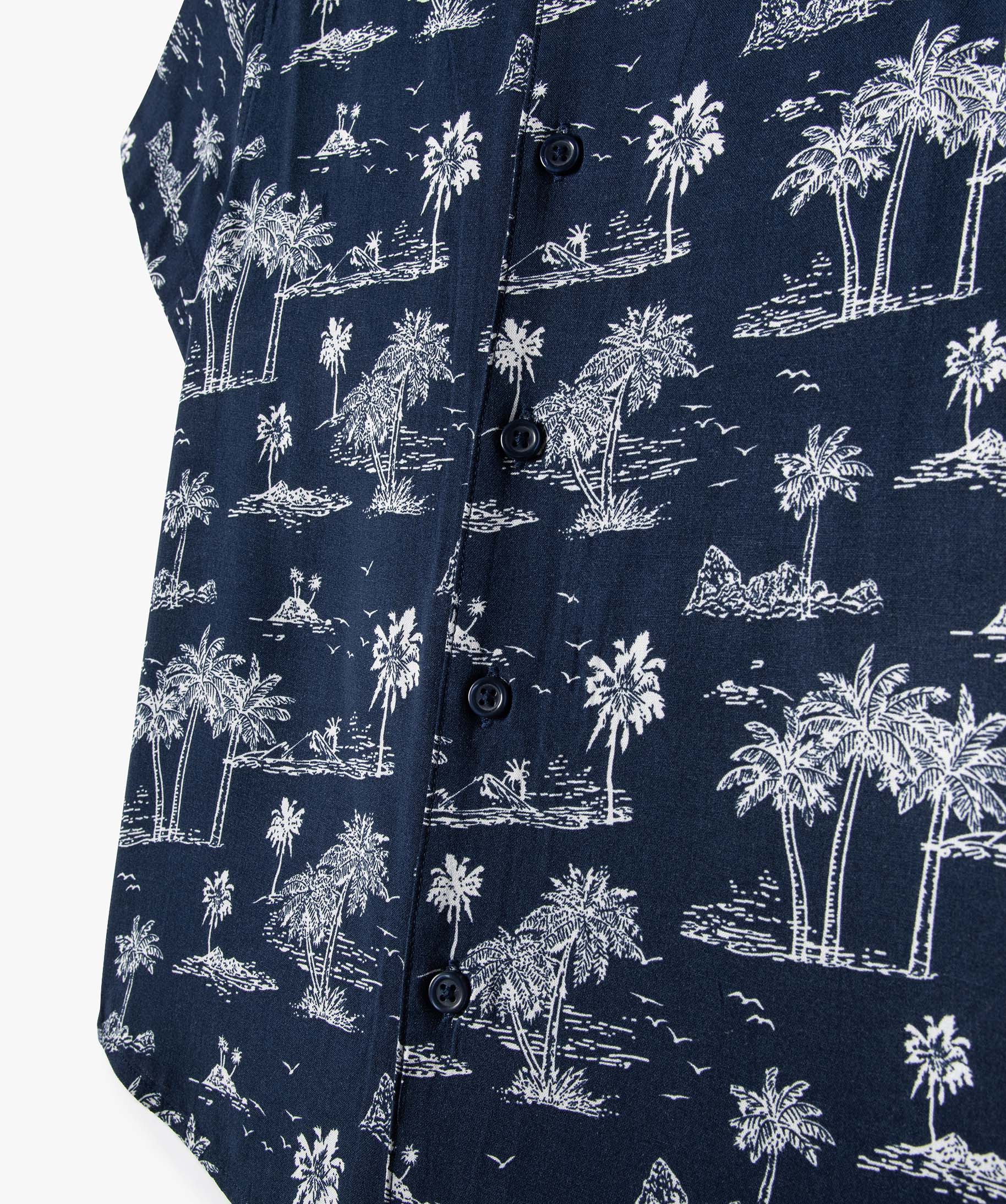 Chemise Garçon à manches courtes avec motifs palmiers imprime | GEMO