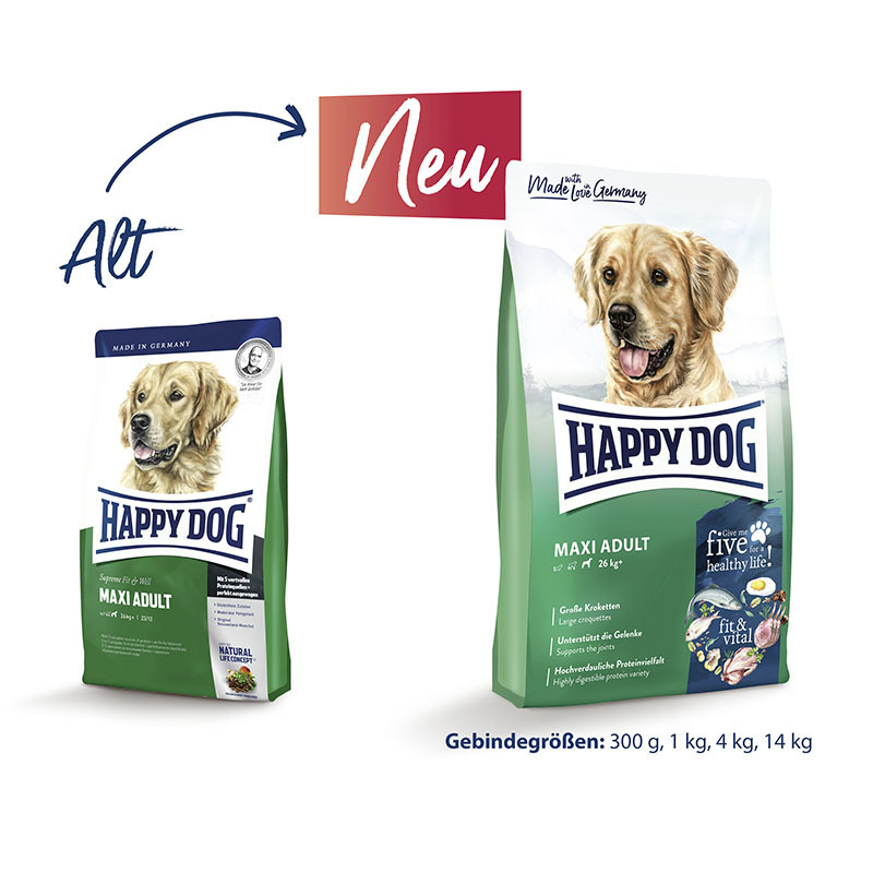 HAPPY DOG Hundetrockenfutter HAPPY DOG fit & vital Maxi Adult 14 kg