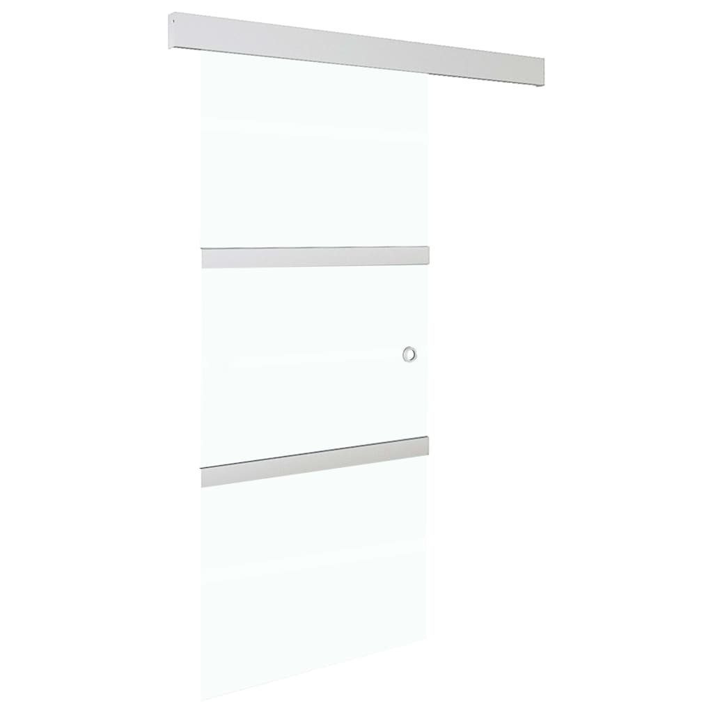 vidaXL Zimmertür Schiebetür ESG-Glas und Aluminium 90x205 cm Silbern