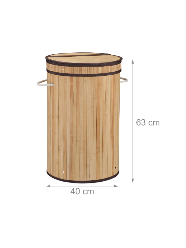 relaxdays Wäschekorb in Natur - (H)63 x Ø40 cm günstig kaufen onesize
