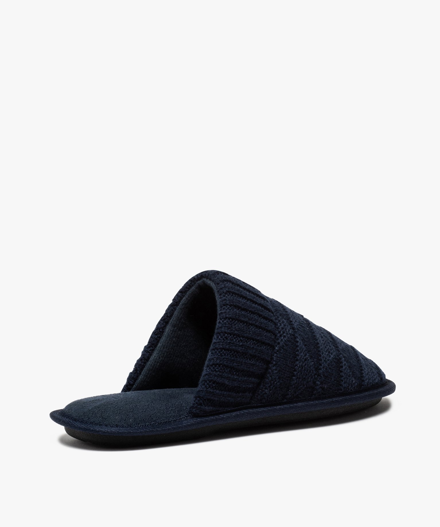 Chaussons homme mules dessus en maille unie | GEMO