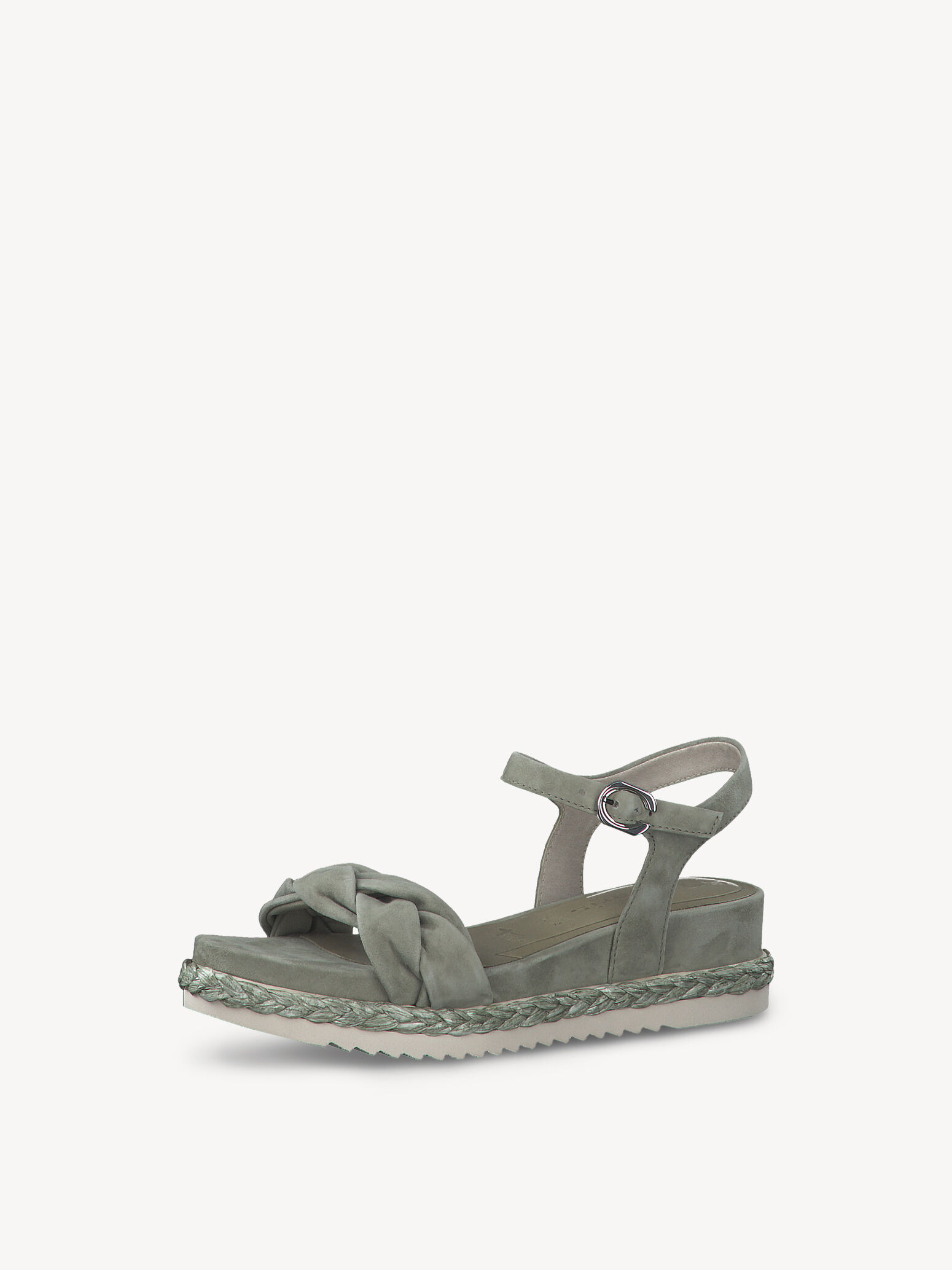 Sandale à talon en cuir - vert