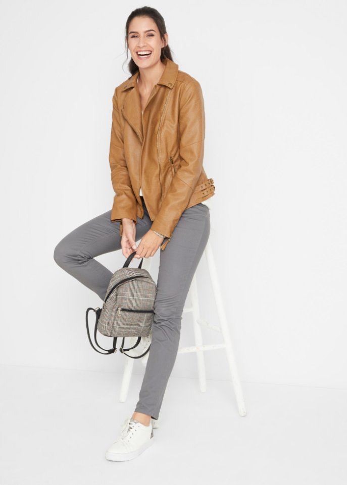 Lederimitat-Jacke