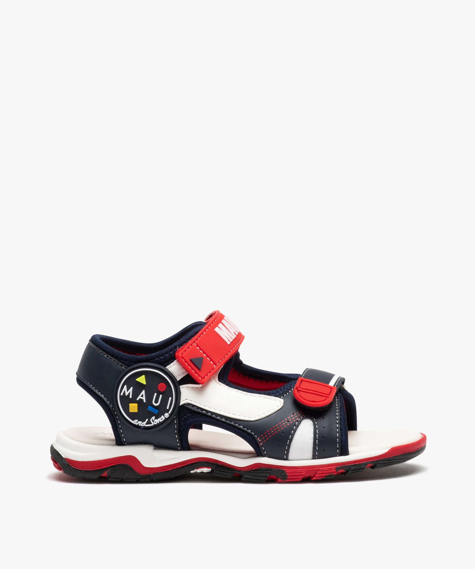 Sandales Garçon tricolores à double scratch - Maui & Sons marine | GEMO