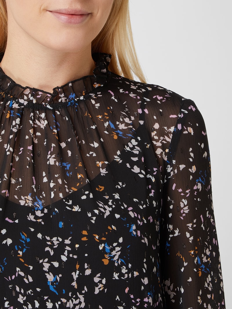 Kleid mit Allover-Muster in schwarz