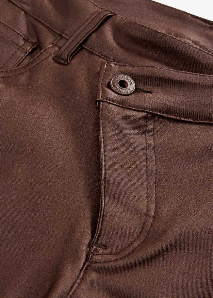 Lederimitat-Hose mit schrägem Bund