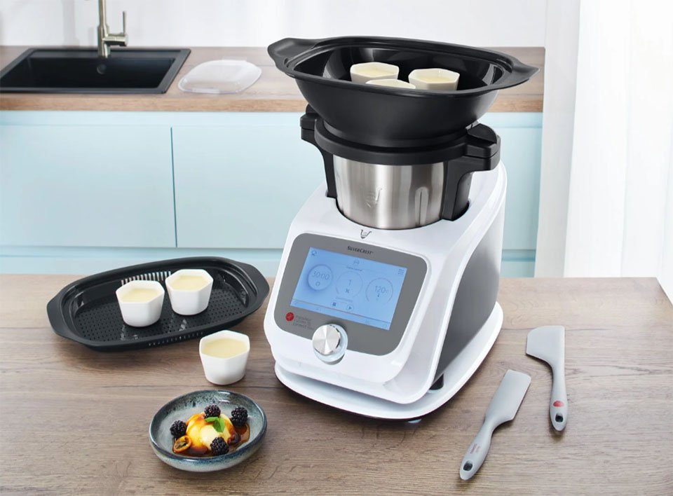 SilverCrest Küchenmaschine mit Kochfunktion Monsieur Cuisine connect trend SKMC 1200 F6, 7 Zoll Farbdisplay, 800,00 W