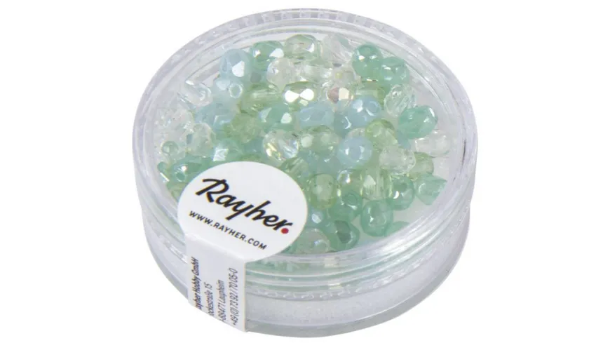 rayher Glas Schliffperle 4mm ø Meergrün