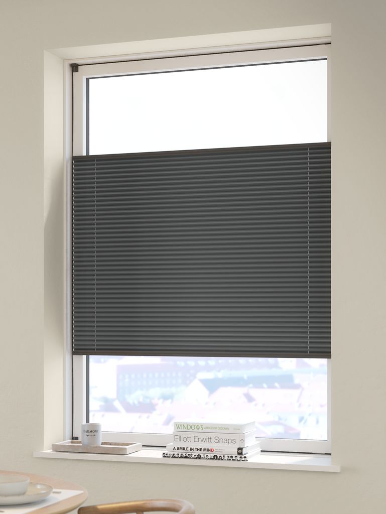 HVEN Lystett plisségardin HVEN 60x130cm topp/bunn grå