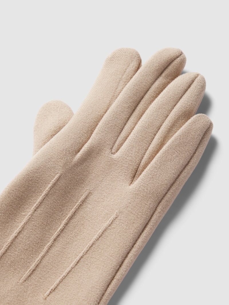 Handschuhe mit Strukturmuster in beige
