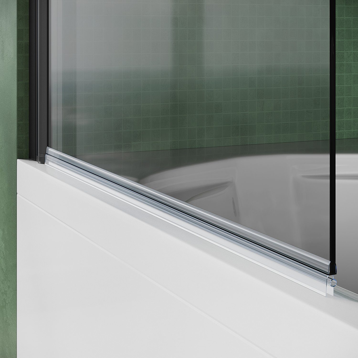SONNI Badewannenaufsatz NANO Glas, 80x140cm, Badewannenaufsatz mit Seitenwand, Einscheibensicherheitsglas mit Nano Beschichtung, für Badezimmer, faltbar