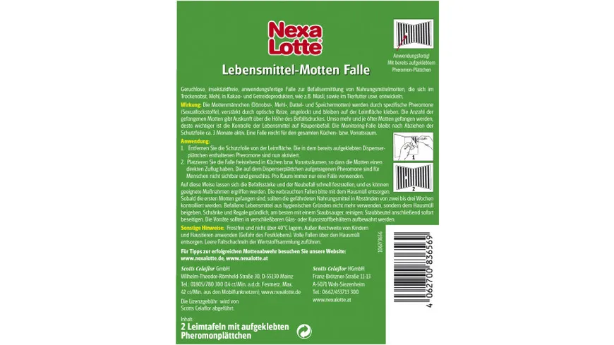Nexa Lotte Lebensmittel-Motten Falle