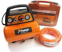 Paslode 142571 FN1850.2 Druckluftnagler (16 - 50 mm) Mini-Brads 1,2 mm + Proline 160 Kompressor