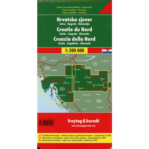 Kroatien Nord 1 : 200 000. Autokarte - Straßenkarte