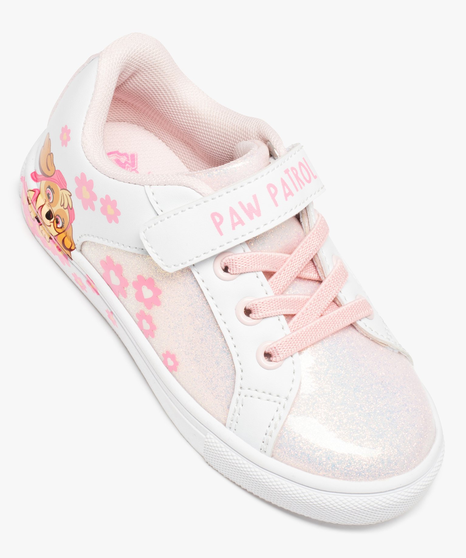 Baskets fille pailletées et vernies à scratch – Pat Patr... blanc | GEMO