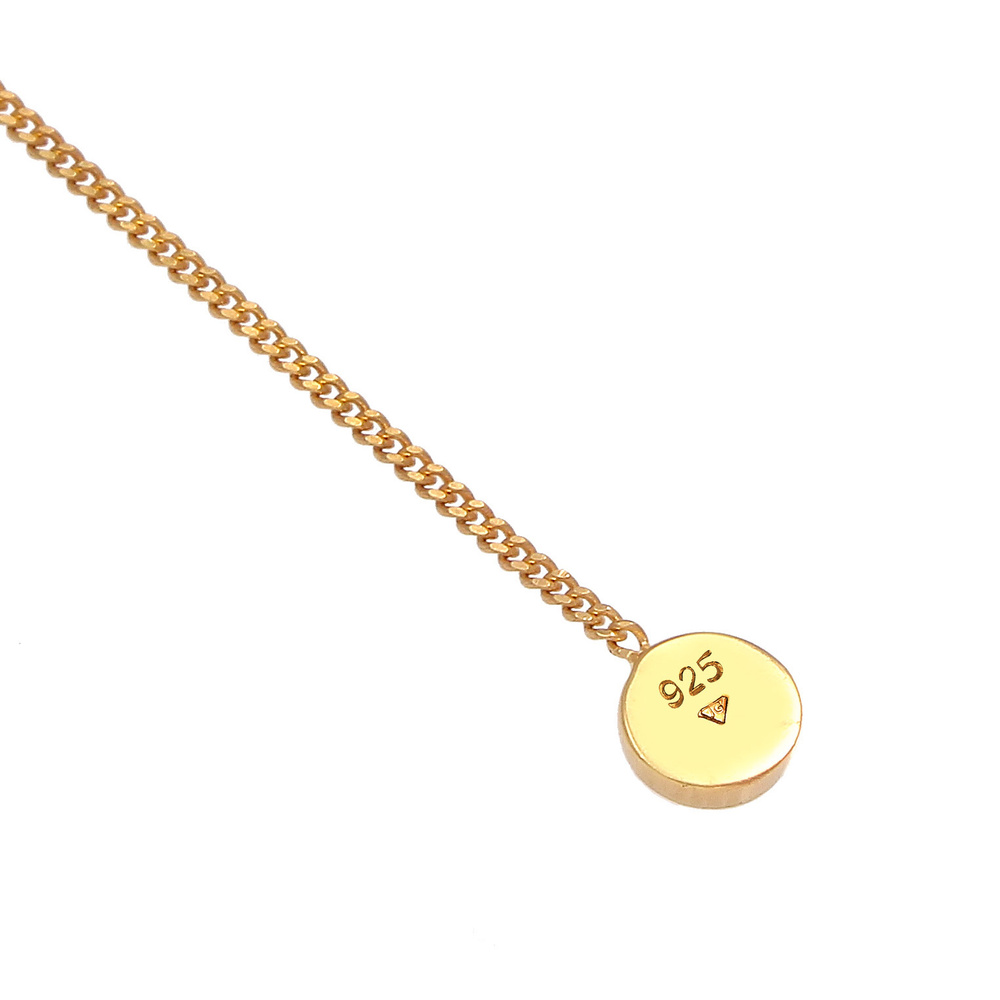 Elli Elli Collier Femmes Couches Chaîne en Y Boule Plaquette en Argent Sterling 925 collier