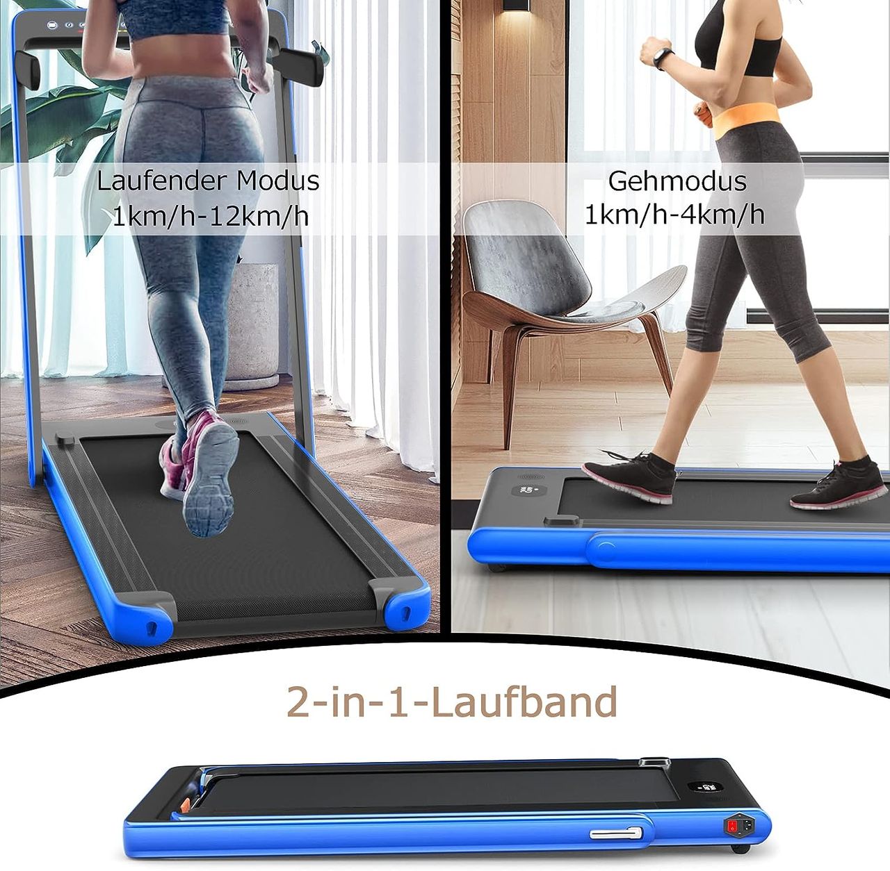 Costway 2 in 1 Laufband klappbar 2,25HP