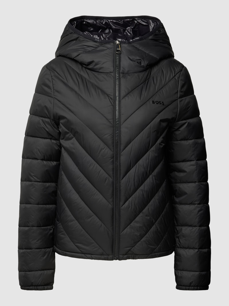 Steppjacke mit Kapuze Modell 'Palatto' in schwarz