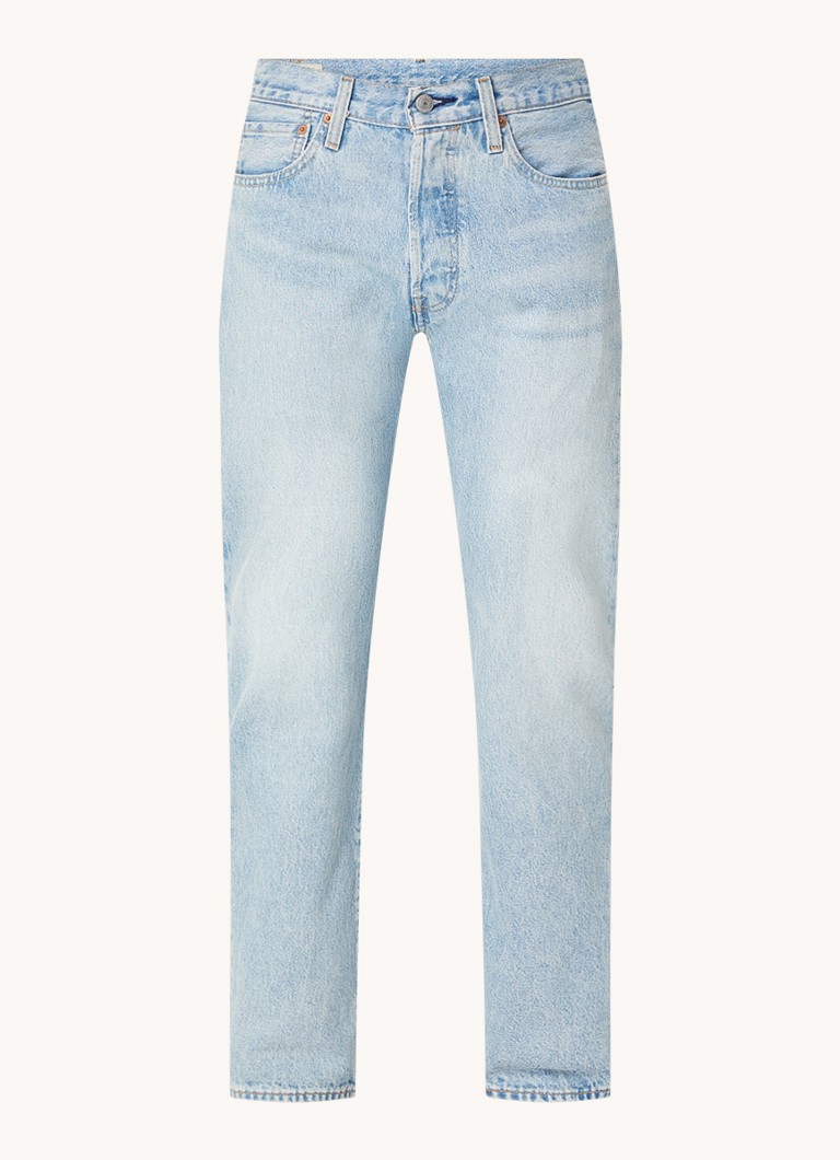 Levi's 501 straight leg jeans with light wash