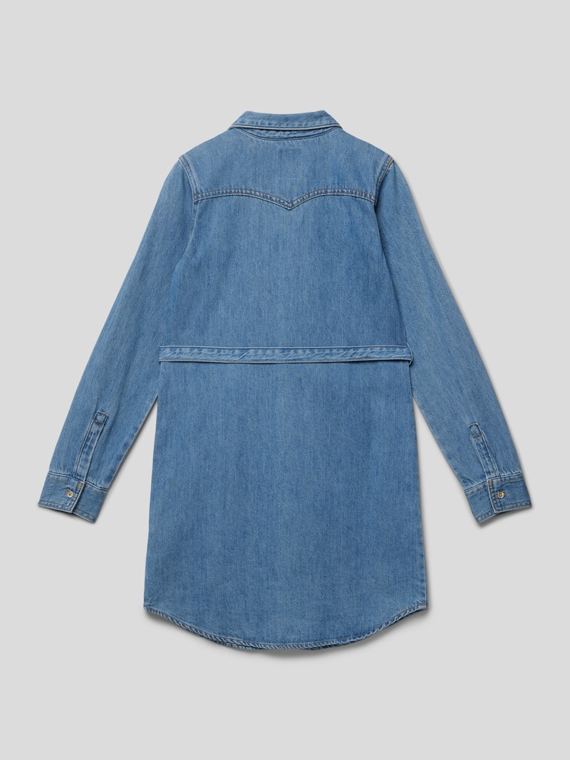 Jeanskleid mit Bindegürtel in blau