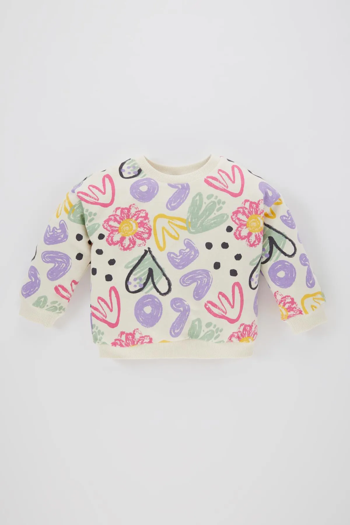 DeFacto  Gemustertes Sweatshirt mit Rundhalsausschnitt für Babys (Mädchen) B9764a524sp