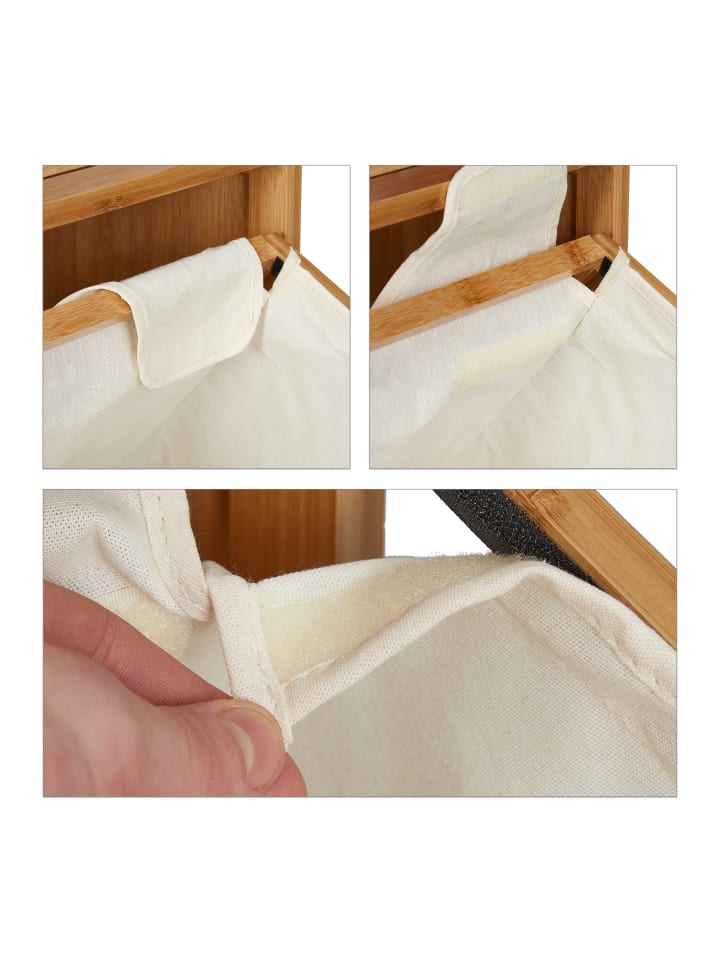 relaxdays Wäscheschrank mit Wäschekorb Bambus günstig kaufen onesize