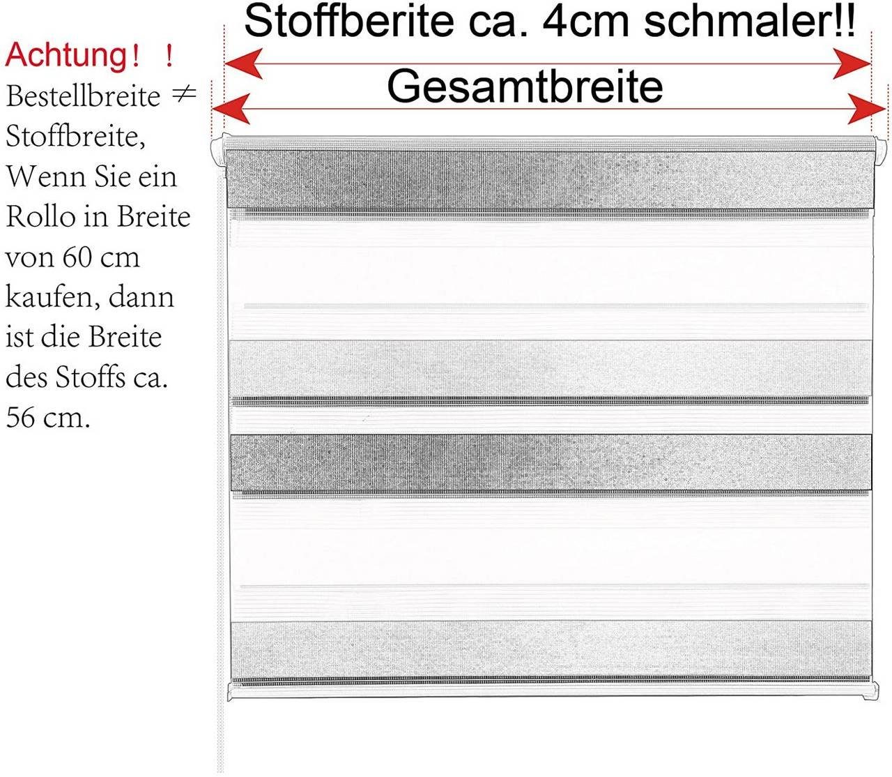 Doppelrollo, EUGAD, abdunkelnd, freihängend, Klemmfix, ohne Bohren Klemmfix