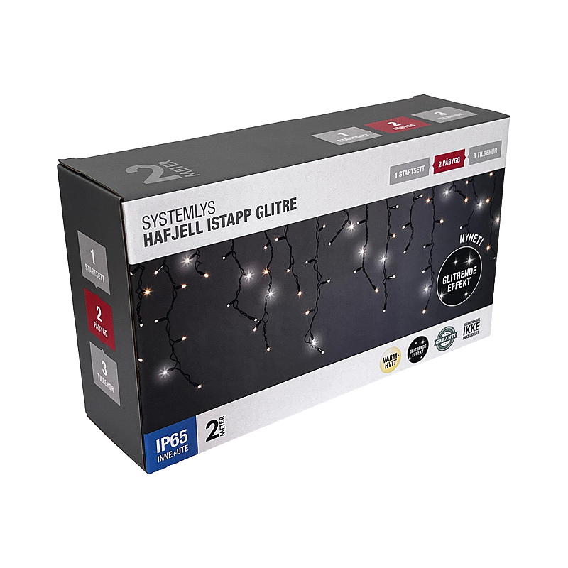 Home Istapp 100 LED 2 m, blink, påbygg Hafjell