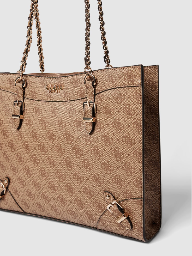 Tote Bag mit Label-Print Modell 'DIDI' in sand
