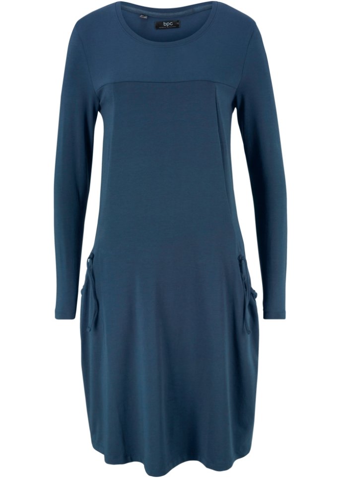 Oversize-Baumwoll-Kleid mit Taschen, knieumspielend