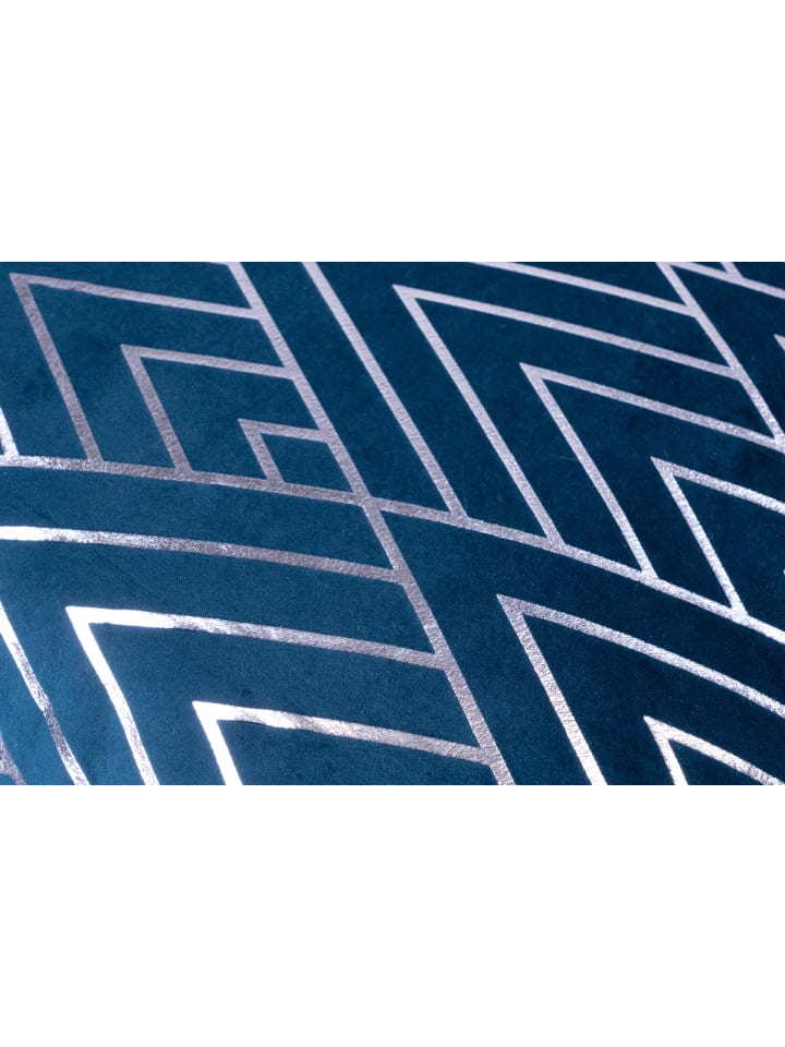 Kayoom 2tlg. Set Kissen Prisma 225 in Blau / Silber günstig kaufen 45 x 45 cm