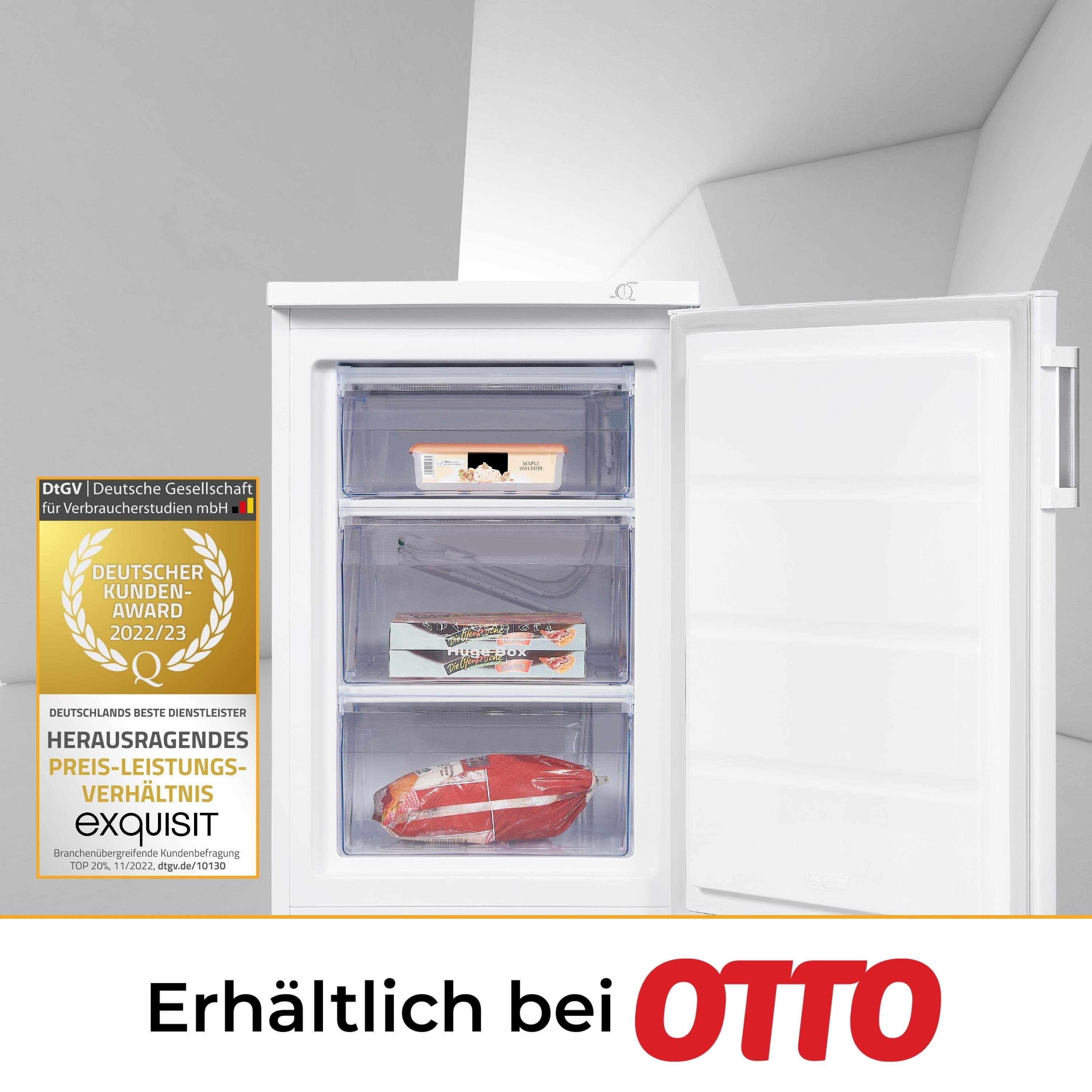 exquisit Gefrierschrank GS581-H-010D, kompakt und platzsparend